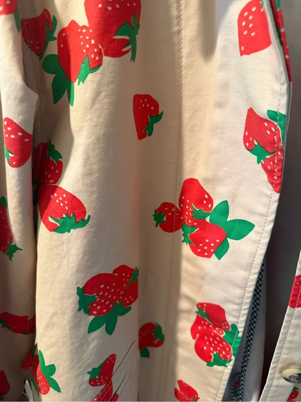 Maeve Strawberry Print Car Coat from Anthropologie Small - Picture 7 of 11